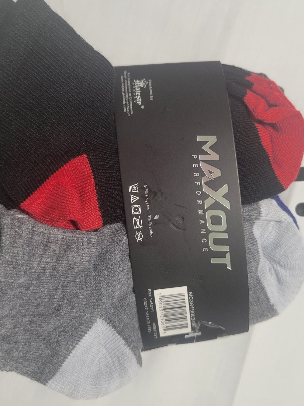 Men’s Athletic Socks - Black & Red